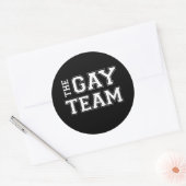 Het homoseksuele team (pick-up line) ronde sticker (Envelop)