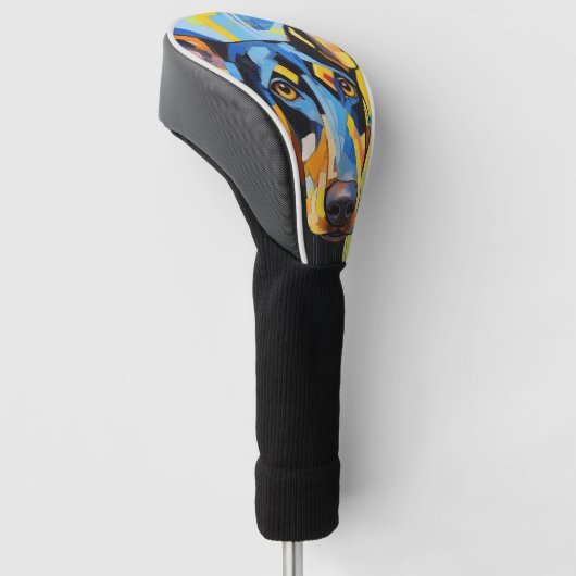 Het hondenportret 005 van Doberman - Sable Gabriel Golfheadcover (Schuin)