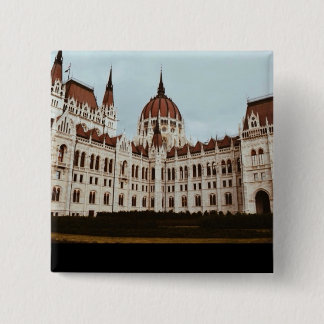 Het Hongaarse Parlement, Boedapest, Hongarije Vierkante Button 5,1 Cm