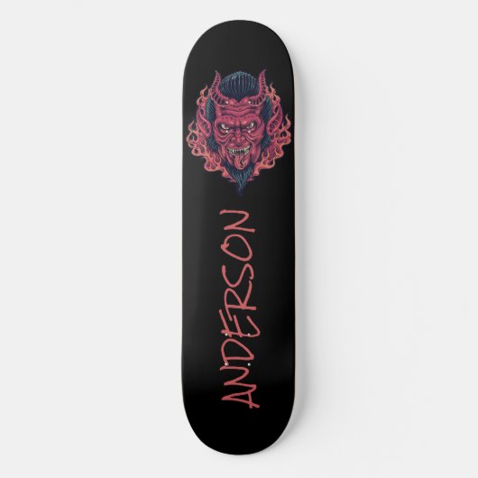 Het hoofd Rode demon ontroert gepersonaliseerd ska Skateboard (Voorkant)