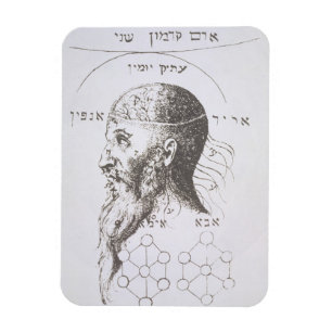 Het hoofd van Adam Kadmon, kopie van een afbeeldin Magneet