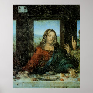 Het hoofd van Christus van Leonardo Da Vinci Poster