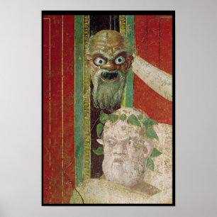 Het hoofd van de oudere Silenus Poster