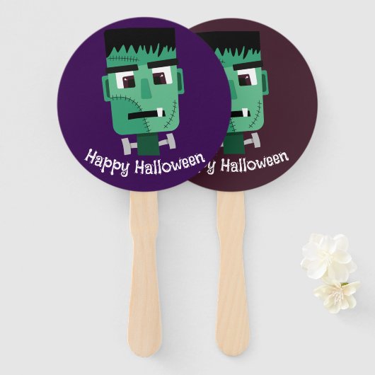 Het hoofd van het monster van Frankenstein Handwaaier (Voorkant en achterkant)