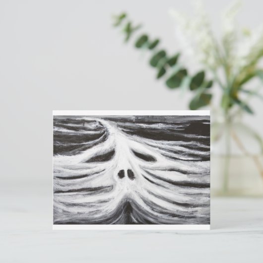 Het hoofd van Leviathan (zwart-wit surrealisme) Briefkaart (Staand voorkant)