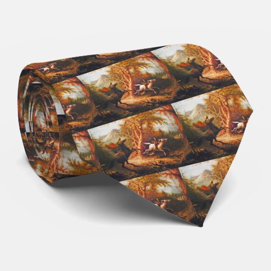 Het hoofdloze paard dat Ichabod Crane achtervolgt Stropdas (Opgerold)