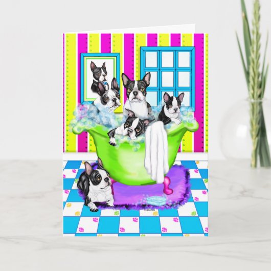 Het Hoogtepunt van de Ton van Boston Terrier Bedankkaart (Voorkant)