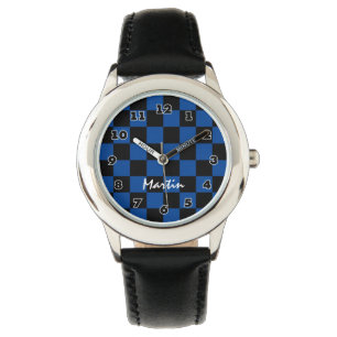 Het horloge van de geruite jongen gepersonaliseerd