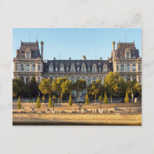 Het Hotel de Ville in Parijs, Frankrijk Briefkaart