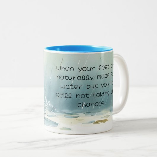 Het houden van de Webbed Feet Dry Two-Tone Mok (Voorkant rechts)