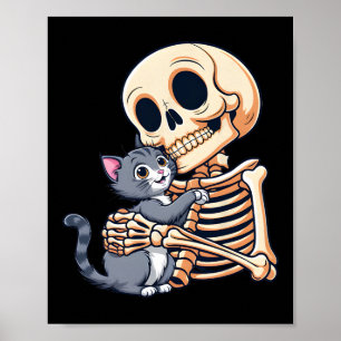 Het houden van een kat Schattige Halloween kostuum Poster