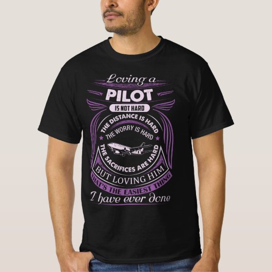 Het houden van een Piloot is niet moeilijk T-shirt (Voorkant)