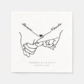 Het houden van Handen Eenvoudige Minimale Bruiloft Servet (Voorkant)