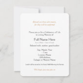 Het houden van het Roos van het Geheugen 1 Funera Kaart (Achterkant)