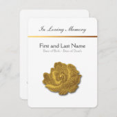 Het houden van het Roos van het Geheugen 1 Funera Kaart (Voorkant / Achterkant)