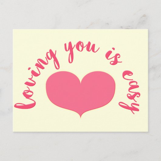 Het houden van van u is Gemakkelijk - het Romantis Briefkaart (Voorkant)