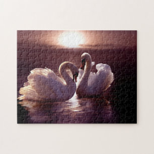 Het houden Zwans die een Hart vormen Legpuzzel