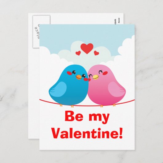 Het houdende van Paar van de Vogel Feestdagenkaart (Voorkant / Achterkant)