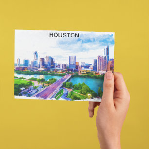 Het Houston Texas Panorama Uitzicht Briefkaart