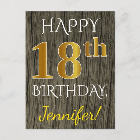 Het Hout van Faux, Gouden 18de Verjaardag Faux + Briefkaart (Voorkant)