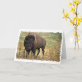 Het houten Wenskaart van de Bizon Kaart (Gele Bloem)