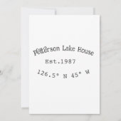 Het huis aan het meer. Datum jaar aangepaste coörd Kaart (Achterkant)