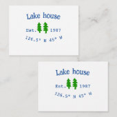 Het huis aan het meer. Datum jaar aangepaste coörd Notitiekaartje (Voorkant / Achterkant)