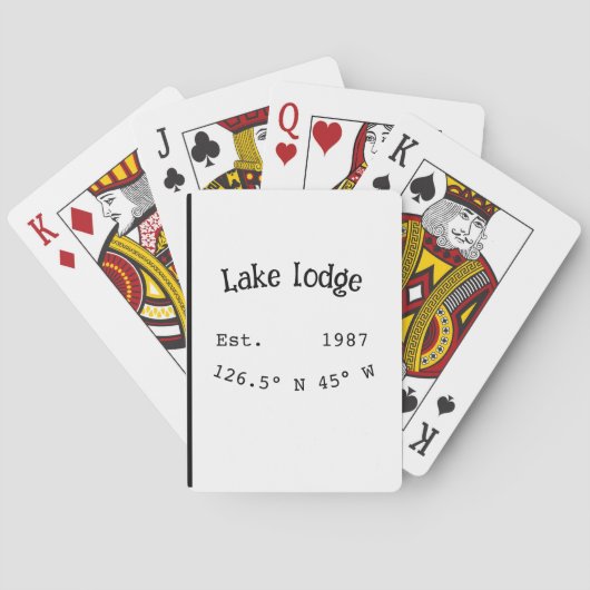 Het huis aan het meer. Datum jaar aangepaste coörd Pokerkaarten (Achterkant)