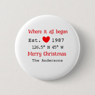 Het huis aan het meer. Datum jaar aangepaste coörd Ronde Button 5,7 Cm
