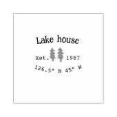 Het huis aan het meer. Datum jaar aangepaste coörd Rubberstempel (Afrduk)