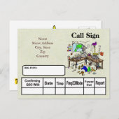 Het huis brouwt Kaart QSL van de Ham van de (Voorkant / Achterkant)