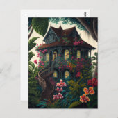 Het huis in een Briefkaart van het tropische parad (Voorkant / Achterkant)