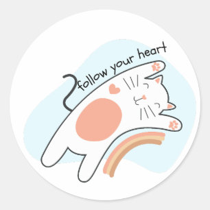 Het huis is waar de kat leeft ronde sticker