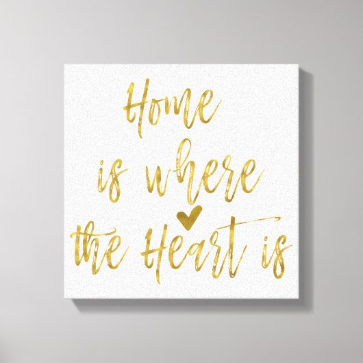 Het huis is waar het hart Inspirerend citaat is Canvas Afdruk (Voorkant)