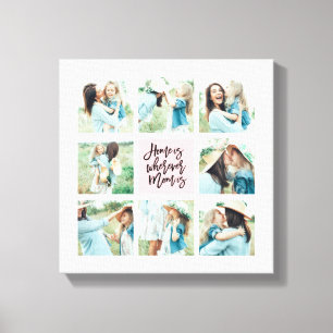 Het huis is waar het Mamma Collage is Canvas Afdruk