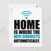 Het huis is waar WiFi automatisch verbindt Briefkaart (Voorkant / Achterkant)