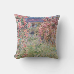 Het huis tussen de rozen - Claude Monet Kussen