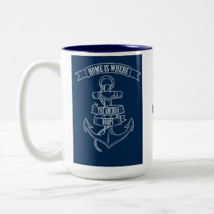 Het Huis van de Anker is waar de Anker Aangepast D Tweekleurige Koffiemok