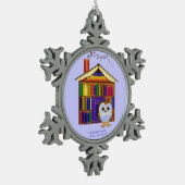 Het Huis van de droom - Bibliotheek! Tin Sneeuwvlok Ornament (Links)