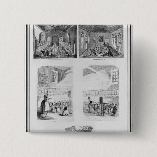 Het huis van de gieterij vierkante button 5,1 cm (Voorkant)