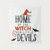 Het huis van de heks en haar kleine duivels wandkleed (Voorkant)