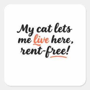 Het huis van de kat vierkante sticker