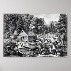 Het huis van de pioneer aan de Westerne grens Poster