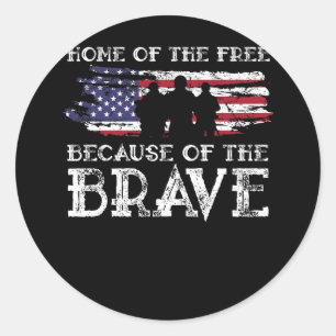 Het huis van de Vrije vanwege de Brave Militaire A Ronde Sticker