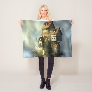 Het huis van Fantasy op het water Fleece Deken