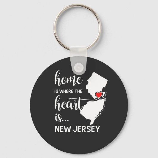 Het huis van New Jersey is waar het hart ligt Sleutelhanger (Voorkant)
