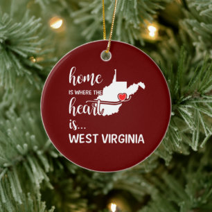 Het huis van West Virginia is waar het hart ligt Keramisch Ornament