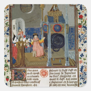 Het huishouden dat de zeldzame klok van de meester vierkante sticker