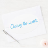 Het huren van de Zonsondergangen Ovale Sticker (Envelop)