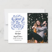 Het huwelijk bewaart de Datum Botanische Fotokalli Magnetische Uitnodiging (Voorkant)